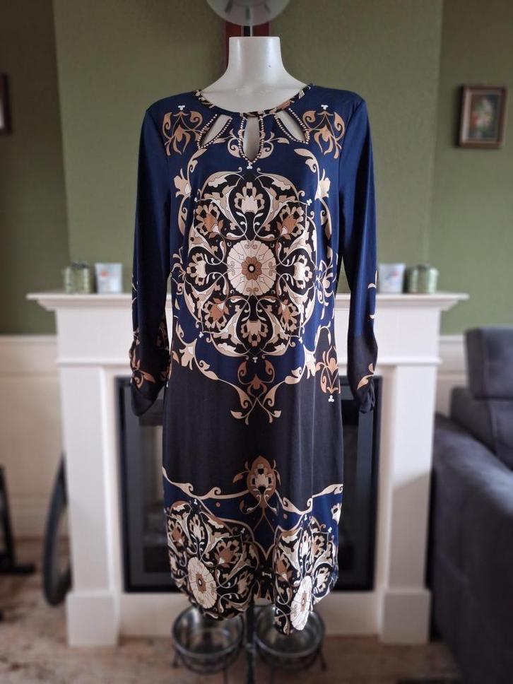 K-Design K Design blauw beige jurk XXL gratis verz in NL, Kleding | Dames, Jurken, Zo goed als nieuw, Maat 46/48 (XL) of groter