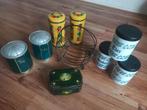 Diverse vintage blikken en fruitschaal, Ophalen of Verzenden, Gebruikt