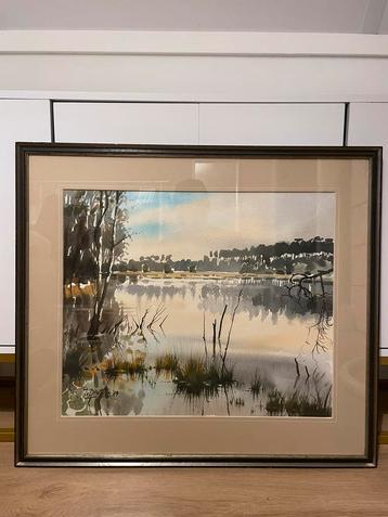 Jan van Druten NL | aquarel van een ven | 1950-1999 beschikbaar voor biedingen