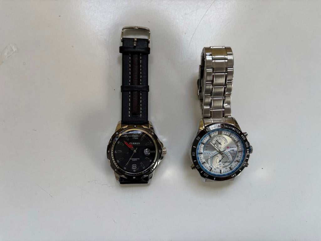 2 Nieuwe Curren Horloges en 1 nieuwe Royal Spencer., Sieraden, Tassen en Uiterlijk, Horloges | Heren, Overige merken, Leer, Staal