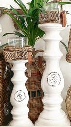 2 Riviera Maison craquele kandelaars ex windlichtjes, Ophalen, Zo goed als nieuw, Overige materialen, Minder dan 25 cm