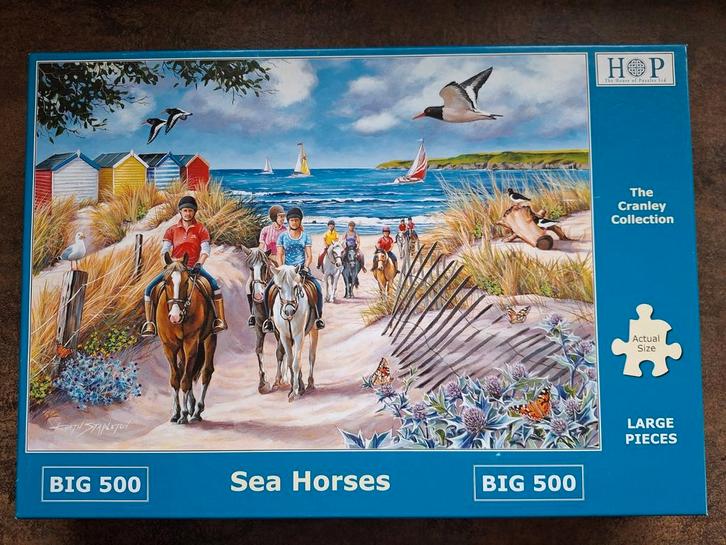 HOP - Sea Horses - Big 500 - Nieuw, Hobby en Vrije tijd, Denksport en Puzzels, Zo goed als nieuw, 500 t/m 1500 stukjes, Ophalen of Verzenden