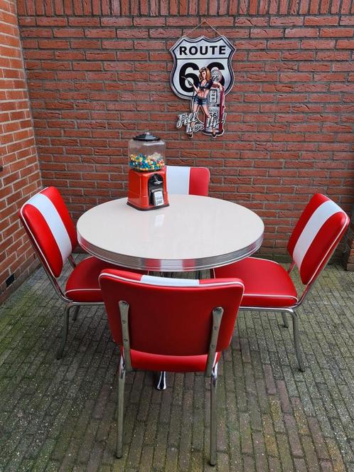 FIFTIES SIXTIES AMERIKAANSE BEL AIR DINER STOELEN MET TAFEL, Huis en Inrichting, Stoelen, Zo goed als nieuw, Vijf, Zes of meer stoelen
