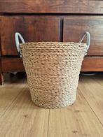 Rieten mand H. 29 cm met kunststof binnenpot, nieuw, Overige materialen, Rond, Minder dan 40 cm, Ophalen