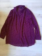 paarse blouse doorzichtig stippen 42 44, Ophalen of Verzenden, Zo goed als nieuw, Maat 42/44 (L), Paars