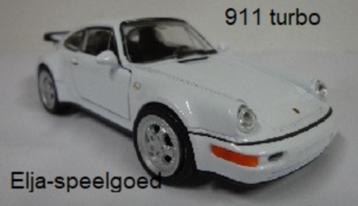 Modelauto metalen 1:32 PORSCHE 911 TURBO wit in doos beschikbaar voor biedingen