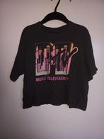 Grijs cropped shirt met MTV logo- H&M 158/164, HM, Gebruikt, Meisje, Ophalen of Verzenden