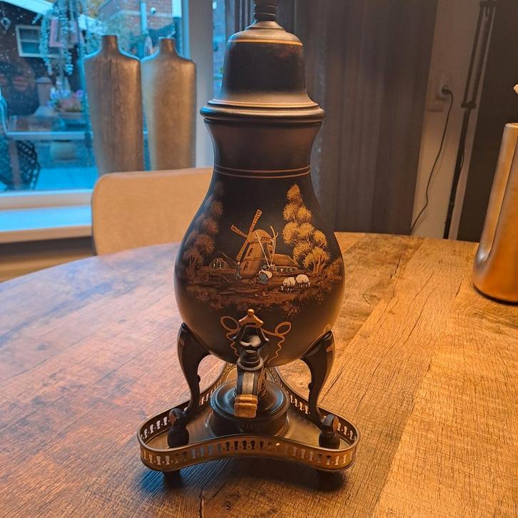 Antieke Kraantjespot met Molen Voorstelling, Antiek en Kunst, Antiek | Woonaccessoires, Ophalen of Verzenden