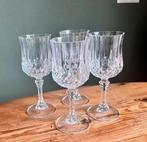 4 wijnglazen Crystal d’ Arques Longchamp, Ophalen of Verzenden, Gebruikt, Overige typen