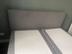 Boxspring 160x200 grijs/antraciet met matrassen, Huis en Inrichting, Ophalen, Gebruikt, Tweepersoons, 200 cm