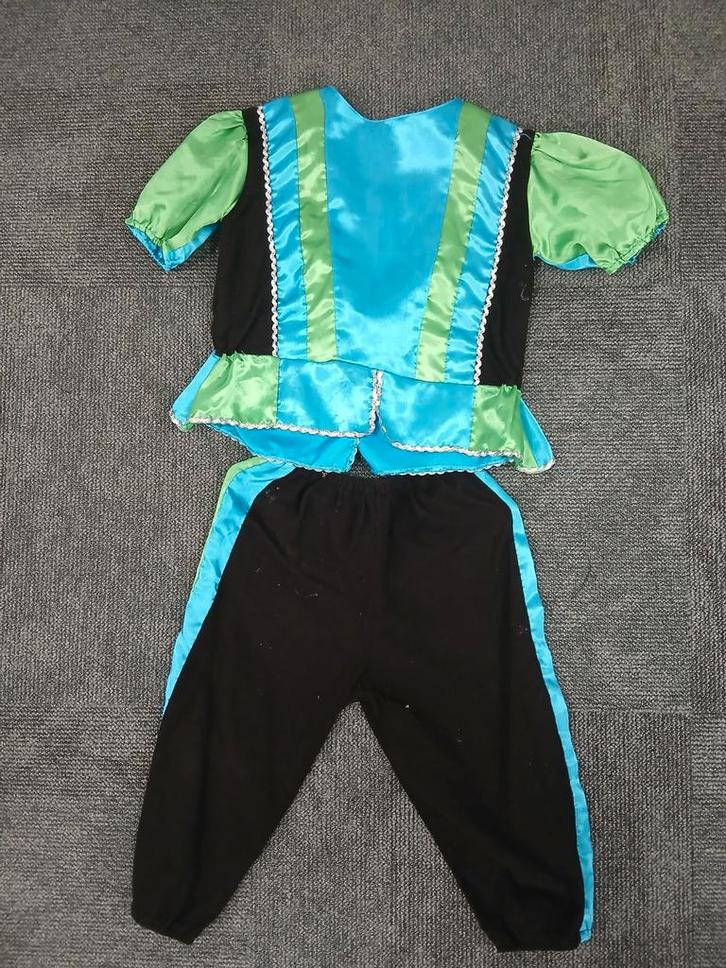 Pierenpak - maat 110 - 5 / 6 jaar - blauw groen zwart, Diversen, Sinterklaas, Zo goed als nieuw, Ophalen of Verzenden