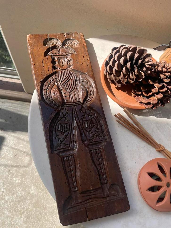 Antieke Houten Koekplank Man / Vrouw, Antiek en Kunst, Kunst | Beelden en Houtsnijwerken, Ophalen of Verzenden