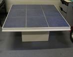 Salontafel Wit hout met blauwe geglazuurde tegels 95x95, Ophalen, Overige materialen, Gebruikt, 50 tot 100 cm