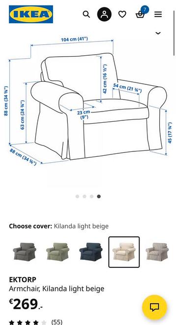 Ektorp bank, beige 104*88cm - afbeelding 5