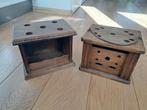 Oude Houten Stoofjes - Set van 2, Ophalen of Verzenden