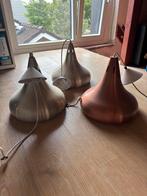 3 designlampen jaren 70 | 2 zilver 1 brons | vintage | retro, Ophalen, Zo goed als nieuw, Metaal, Minder dan 50 cm