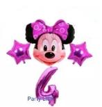 Minnie mouse 4e verjaardag ballonnen set nr M306A, Ophalen of Verzenden, Nieuw, Versiering, Verjaardag