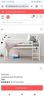 Half hoogslaper, wit, hout 25€, Ophalen, Gebruikt, Hoogslaper