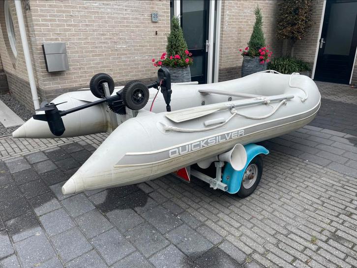 Quicksilver Opblaas Rubberboot, Watersport en Boten, Rubberboten, Gebruikt, Overige merken, Hout, Minder dan 70 pk, Elektrisch