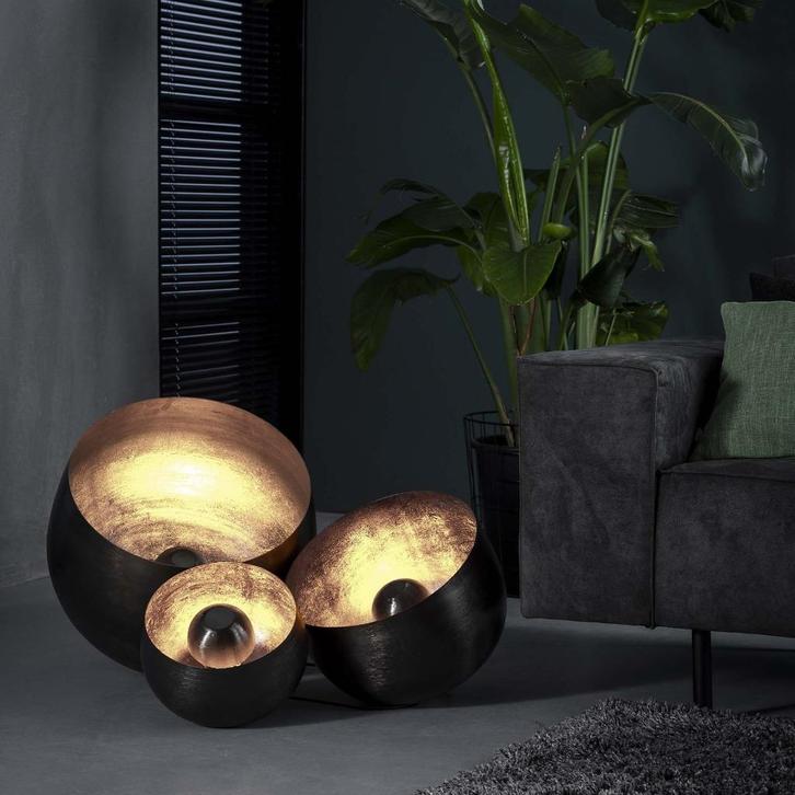 Tafellamp Ø50 basket XL / Zwart nikkel, Huis en Inrichting, Lampen | Tafellampen, Nieuw, Minder dan 50 cm, Metaal, Ophalen of Verzenden