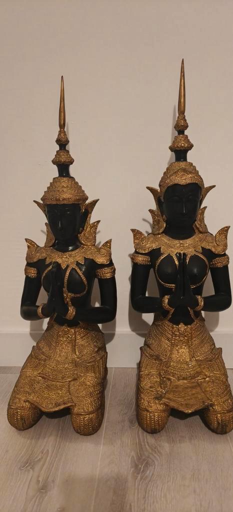 Bronzen Thaise Poortwachters - Set van 2, Antiek en Kunst, Antiek | Koper en Brons, Brons, Ophalen of Verzenden