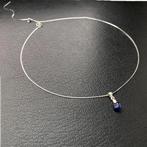 Ketting hanger saffier, Blauw, Ophalen of Verzenden, Zo goed als nieuw, Met edelsteen