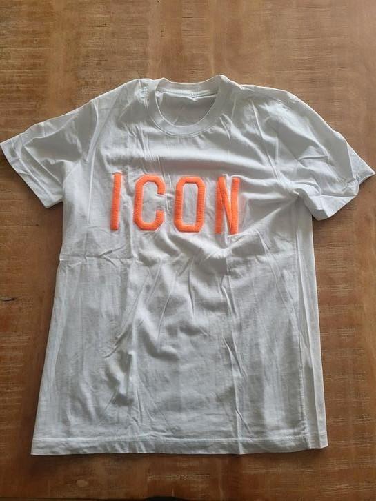 ICON | t-shirt | zgan | maat S, Kleding | Heren, T-shirts, Zo goed als nieuw, Maat 46 (S) of kleiner, Wit, Ophalen of Verzenden