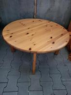 Vintage grenen ronde salontafel, Huis en Inrichting, Tafels | Salontafels, 50 tot 100 cm, Minder dan 50 cm, Grenenhout, Rond