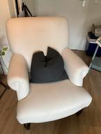 Fauteuil met hocker creme, Huis en Inrichting, Fauteuils, Ophalen, Gebruikt, Minder dan 75 cm, 50 tot 75 cm