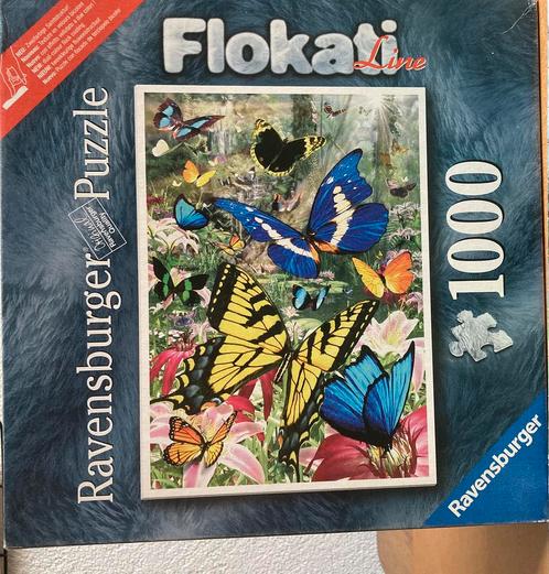 Ravensburger 1000🧩 Vlindertuin, Hobby en Vrije tijd, Denksport en Puzzels, Zo goed als nieuw, Legpuzzel, 500 t/m 1500 stukjes