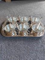 Vintage verzilveren set met Schott mainz Jena er glas, Ophalen of Verzenden