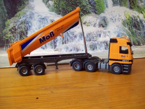 Tekno - Mercedes Actros met 2 assige Meiller Kipper -      6, Hobby en Vrije tijd, Modelauto's | 1:50, Zo goed als nieuw, Bus of Vrachtwagen