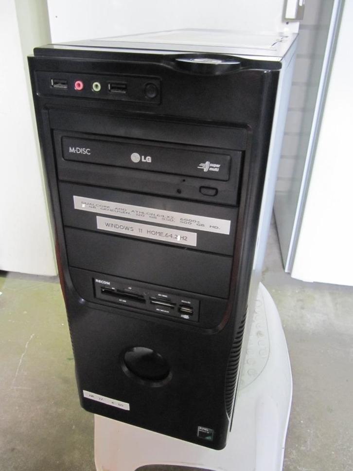 (27) PC.Amd Athlon.64.X2.6000+, 3’0 Ghz.8Gb,120Gb SSD,500 GB, Computers en Software, Computerbehuizingen, Zo goed als nieuw, Ophalen of Verzenden