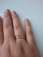 Gouden Schakelring, Sieraden, Tassen en Uiterlijk, Ringen, Gebruikt, 20 of groter, Ophalen of Verzenden, Dame