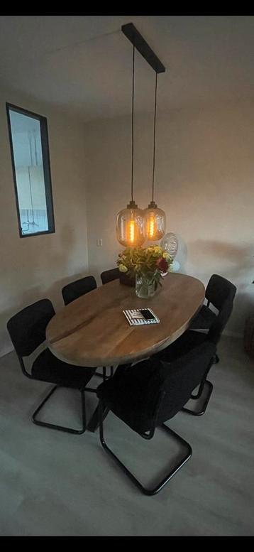 Complete Set Tafel + 6 Stoelen + 2 Lampen beschikbaar voor biedingen
