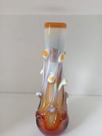 Zeer mooi wit/oranje vintage vaas, Ophalen of Verzenden