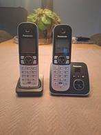 Panasonic duo set. Model KX-TG6822NLB, Zwart, Telecommunicatie, Vaste telefoons | Handsets en Draadloos, Ophalen of Verzenden