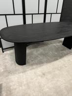 Eettafel Japandi Mangohout Zwart 220x100x78, Huis en Inrichting, Tafels | Eettafels, Overige materialen, 200 cm of meer, Vijf personen of meer