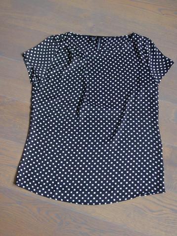 Mango blouse, zwart met klein wit blokje, maat S beschikbaar voor biedingen