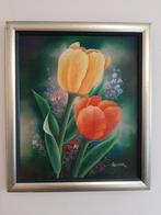 Schilderij bloemen tulpen, Antiek en Kunst, Kunst | Schilderijen | Klassiek, Ophalen of Verzenden