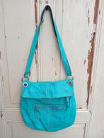 Turquoise Italiaanse leren schoudertas, Ophalen of Verzenden, Gebruikt, Blauw, Schoudertasje