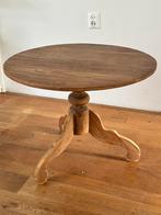 Mooie oude houten bijzettafel, Rond, Zo goed als nieuw, 60 cm of meer, Hout
