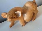 Vintage 1980 een stuk houtsnijwerk varken, Ophalen of Verzenden
