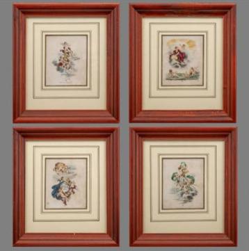 4 18e eeuw koper gravures beschikbaar voor biedingen