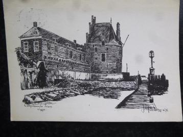 VEERE  De Campveersche Toren Pentekening Joh. Kosten Jr.  beschikbaar voor biedingen