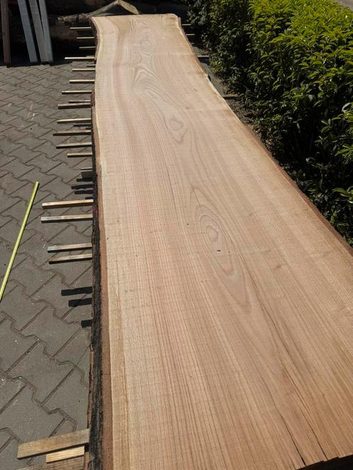 Zeer mooie eiken boomstambladen 350x70x6cm, Tuin en Terras, Palen, Balken en Planken, Zo goed als nieuw, Planken, 250 cm of meer