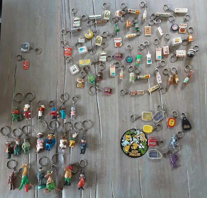 Vintage Sleutelhangers Jaren 60/70 - ruim 80 stuks!, Verzamelen, Sleutelhangers, Gebruikt, Overige typen, Ophalen