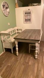 Complete eetkamer set inclusief klepbank, Huis en Inrichting, Ophalen, Gebruikt, 4 tot 6 stoelen