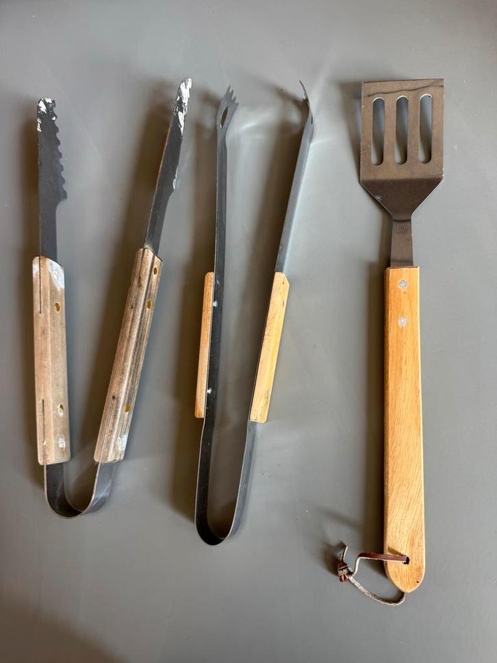 Keukengerei Set: Spatel & Tangen, BBQ tangen, Huis en Inrichting, Keuken | Keukenbenodigdheden, Gebruikt, Ophalen of Verzenden