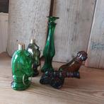 Vintage parfumflacons van Avon, hond, paard, vaasje en kanon, Verzamelen, Ophalen of Verzenden, Gebruikt, Parfumfles, Gevuld